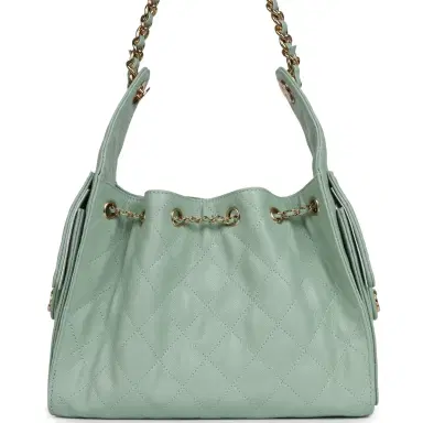 Chanel Chanel Small 25 Hobo Bag Light Green Caviar Gold Hardware | Thumbnail 4
