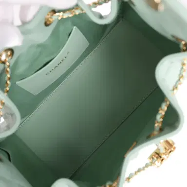 Chanel Chanel Small 25 Hobo Bag Light Green Caviar Gold Hardware | Thumbnail 8