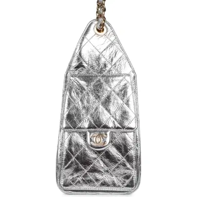 Chanel Chanel Small 25 Hobo Bag Silver Metallic Calfskin Gold Hardware | Thumbnail 3 Chanel Chanel Small 25 Hobo Bag Silver Metallic Calfskin Gold Hardware | Thumbnail 3