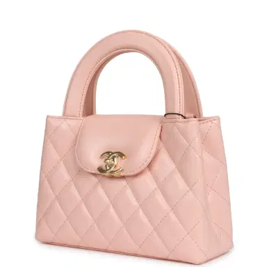 Chanel Chanel Small Kelly Shopper Pink Shiny Lambskin Gold Hardware | Thumbnail 5