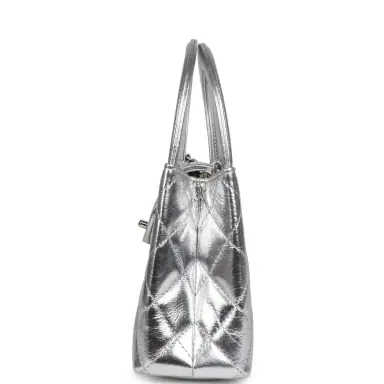 Chanel Chanel Small Kelly Shopper Silver Metallic Calfskin Light Gold Hardware | Thumbnail 3 Chanel Chanel Small Kelly Shopper Silver Metallic Calfskin Light Gold Hardware | Thumbnail 3