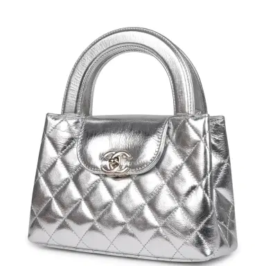 Chanel Chanel Small Kelly Shopper Silver Metallic Calfskin Light Gold Hardware | Thumbnail 5 Chanel Chanel Small Kelly Shopper Silver Metallic Calfskin Light Gold Hardware | Thumbnail 5
