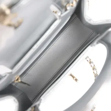Chanel Chanel Small Kelly Shopper Silver Metallic Calfskin Light Gold Hardware | Thumbnail 8 Chanel Chanel Small Kelly Shopper Silver Metallic Calfskin Light Gold Hardware | Thumbnail 8