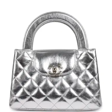 Chanel Chanel Small Kelly Shopper Silver Metallic Calfskin Light Gold Hardware | Thumbnail 1 Chanel Chanel Small Kelly Shopper Silver Metallic Calfskin Light Gold Hardware | Thumbnail 1