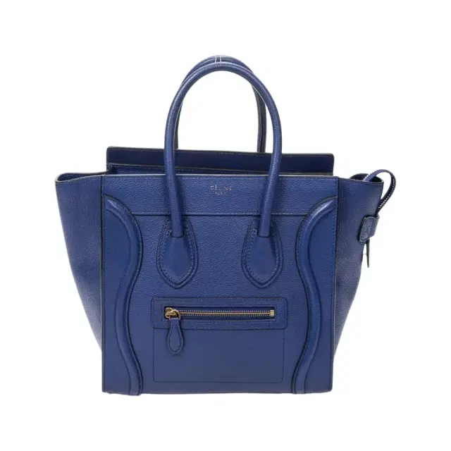 Celine Celine Royal Blue Grained Calfskin Leather Micro Luggage Tote Bag by The Solist
