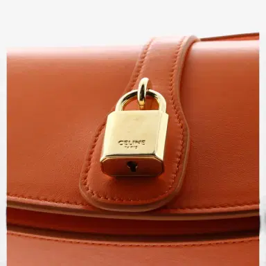 Celine Celine Tabou Orange Calfskin Smooth Leather Clutch Crossbody Bag by The Solist | Thumbnail 6