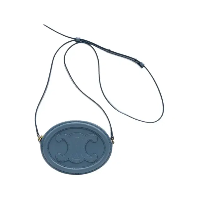 Celine Celine Triomphe Light Blue Smooth Leather Mini Oval Crossbody Bag by The Solist