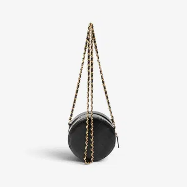 Chanel Chanel Black Quilted Lambskin Leather Front Pearl Round Chain Clutch by The Solist | Thumbnail 5