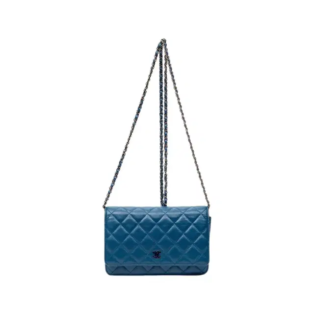 Chanel Chanel Classic Blue/Purple Lambskin Leather Chain Wallet by The Solist