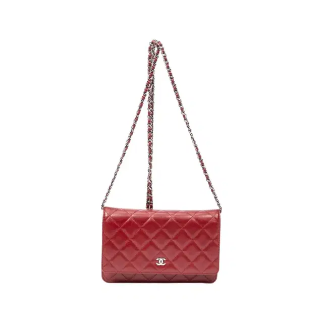 Chanel Chanel Classic Red Lambskin Leather Chain Wallet by The Solist