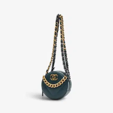 Chanel Chanel Dark Green Lambskin Leather Mini 19 Round Chain Clutch by The Solist | Thumbnail 2 Chanel Chanel Dark Green Lambskin Leather Mini 19 Round Chain Clutch by The Solist | Thumbnail 2