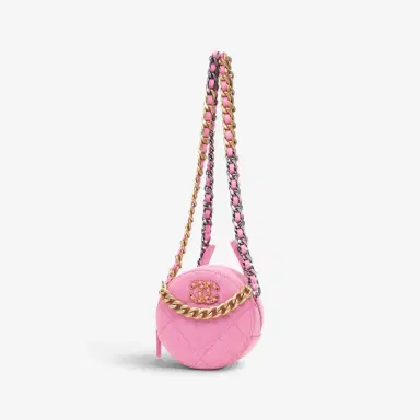 Chanel Chanel Pink Denim Canvas 19 Round Mini Clutch by The Solist | Thumbnail 2