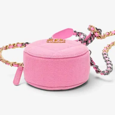 Chanel Chanel Pink Denim Canvas 19 Round Mini Clutch by The Solist | Thumbnail 6