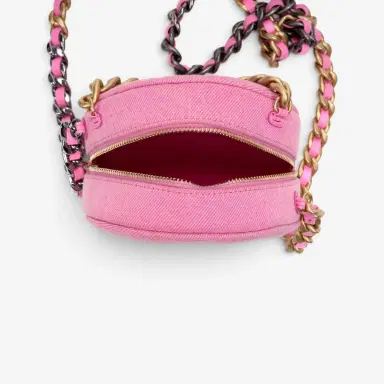Chanel Chanel Pink Denim Canvas 19 Round Mini Clutch by The Solist | Thumbnail 9