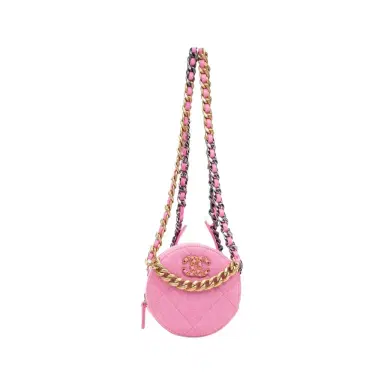 Chanel Chanel Pink Denim Canvas 19 Round Mini Clutch by The Solist | Thumbnail 1