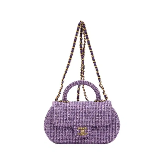 Chanel Chanel Purple Tweed Sequin Canvas Top Handle Flap Bag by The Solist