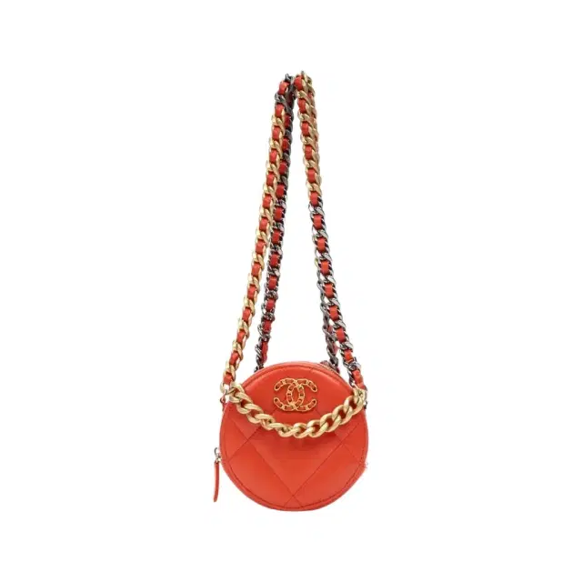 Chanel Chanel Red Lambskin 19 Round Mini Clutch by The Solist