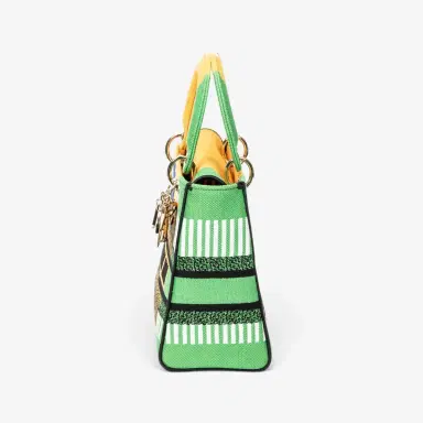 Dior Dior Lady D-Lite Yellow & Green Embroidered Canvas Medium Bag by The Solist | Thumbnail 3 Dior Dior Lady D-Lite Yellow & Green Embroidered Canvas Medium Bag by The Solist | Thumbnail 3