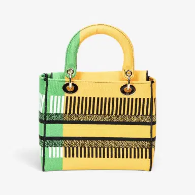Dior Dior Lady D-Lite Yellow & Green Embroidered Canvas Medium Bag by The Solist | Thumbnail 5 Dior Dior Lady D-Lite Yellow & Green Embroidered Canvas Medium Bag by The Solist | Thumbnail 5