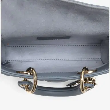 Dior Dior Lady Dior Joy Light Blue Lambskin Top Handle Bag by The Solist | Thumbnail 9