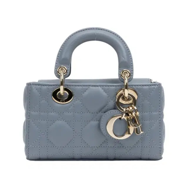 Dior Dior Lady Dior Joy Light Blue Lambskin Top Handle Bag by The Solist