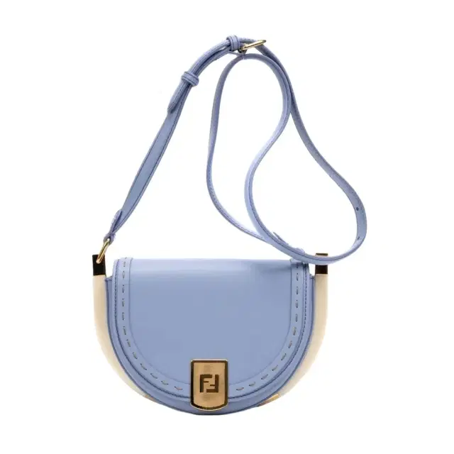 Fendi Fendi Moonlight Light Blue Smooth Leather Small Flap Crossbody Bag by The Solist