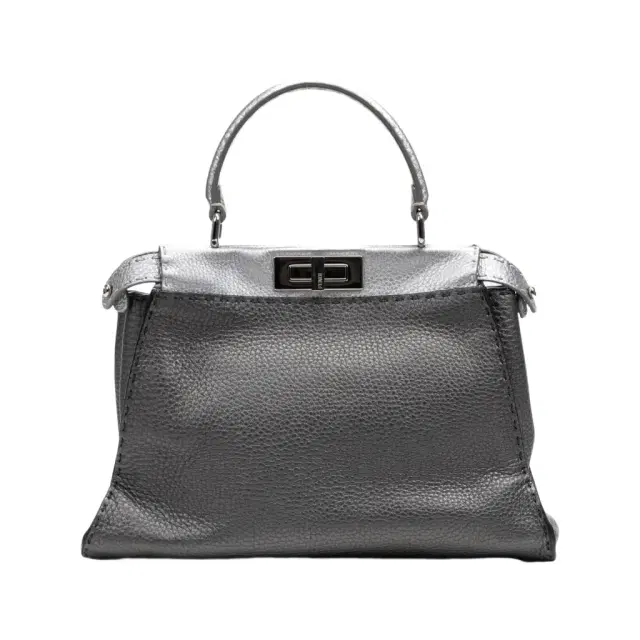 Fendi Fendi Peekaboo Pebbled Calfskin Leather Medium Selleria Bag by The Solist