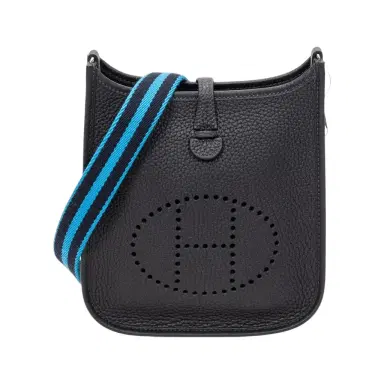 HERMÈS Hermès Evelyne Blue Nuit Clemence Leather Crossbody Bag by The Solist | Thumbnail 1