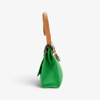 HERMÈS Hermès Herbag Zip Green/Tan Toile Officier Canvas Leather Bag by The Solist | Thumbnail 5