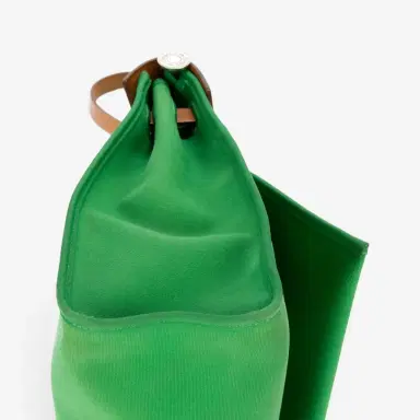HERMÈS Hermès Herbag Zip Green/Tan Toile Officier Canvas Leather Bag by The Solist | Thumbnail 9
