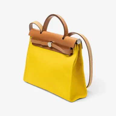HERMÈS Hermès Herbag Zip Yellow Toile Officier Canvas Leather Bag by The Solist | Thumbnail 2
