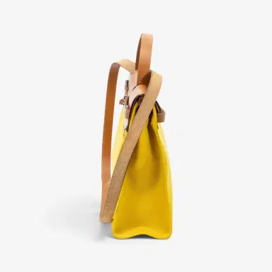 HERMÈS Hermès Herbag Zip Yellow Toile Officier Canvas Leather Bag by The Solist | Thumbnail 5