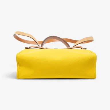 HERMÈS Hermès Herbag Zip Yellow Toile Officier Canvas Leather Bag by The Solist | Thumbnail 6