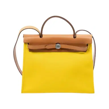 HERMÈS Hermès Herbag Zip Yellow Toile Officier Canvas Leather Bag by The Solist | Thumbnail 1