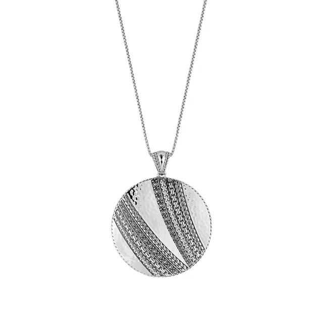 JAI JAI Master Artisan Sterling Silver Disk Pendant Necklace by The Solist