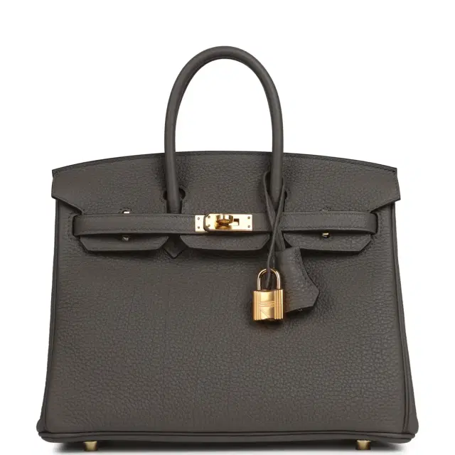 HERMÈS Hermes Birkin 25 Etain Togo Gold Hardware