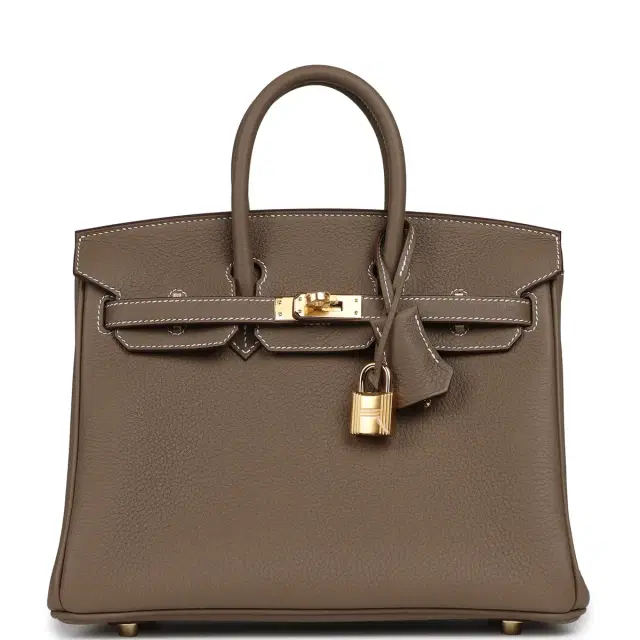 HERMÈS Hermes Birkin 25 Etoupe Togo Gold Hardware