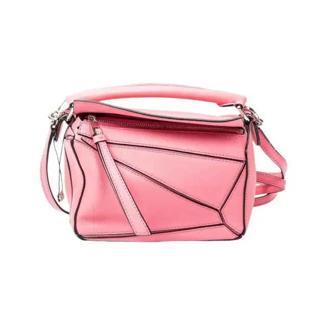 Loewe Loewe Pink Calfskin Leather Mini Puzzle Crossbody Bag by The Solist