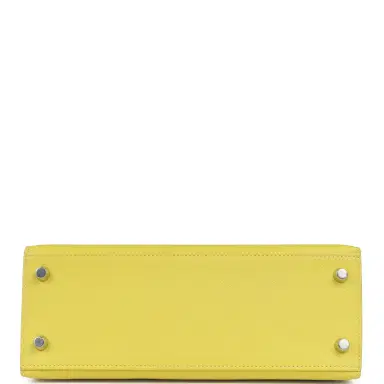 HERMÈS Hermes Kelly Sellier 25 Lime Epsom Palladium Hardware | Thumbnail 6