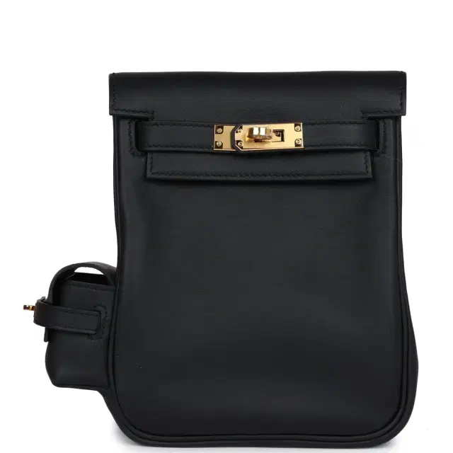 HERMÈS Hermes Mini Kelly Jump Backpack Black Swift Gold Hardware