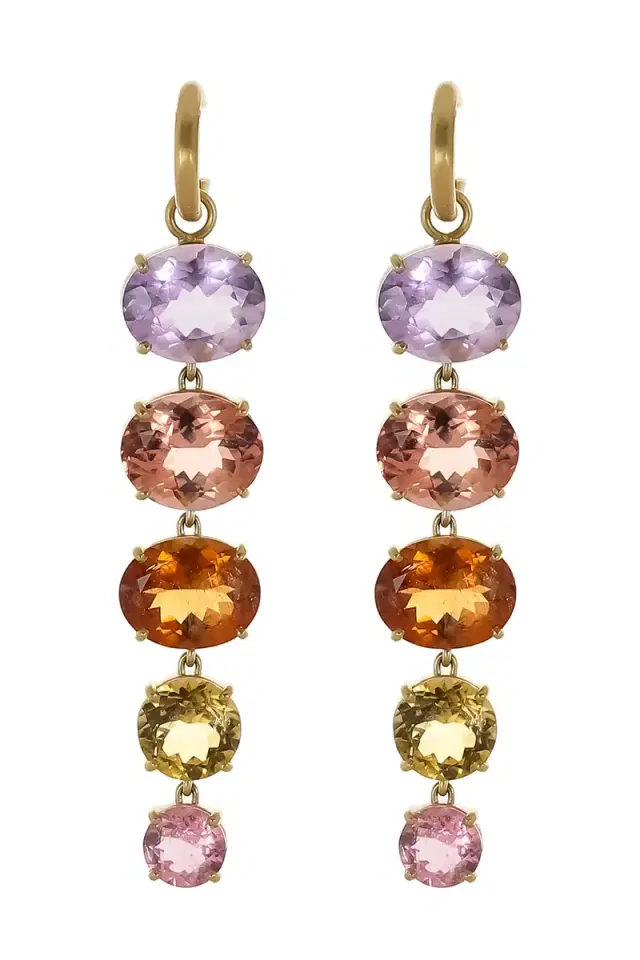 IRENE NEUWIRTH JEWELRY Rose Of France Tourmaline Gemmy Gem Huggie Earrings
