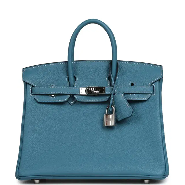 HERMÈS Pre-owned Hermes Birkin 25 Blue Jean Togo Palladium Hardware
