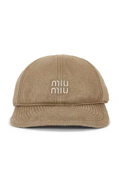 Miu Miu Drill Washed Soft Calf Baseball Cap