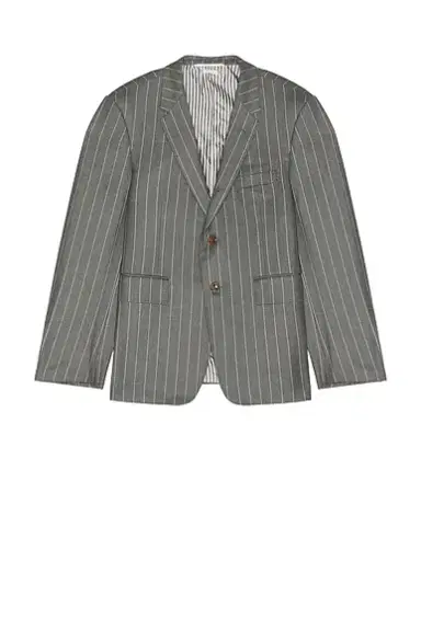 Thom Browne Fit 1 Wool Flannel Chalk Stripe Blazer | Thumbnail 4 Thom Browne Fit 1 Wool Flannel Chalk Stripe Blazer | Thumbnail 4