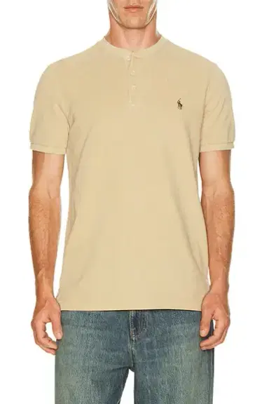 Polo Ralph Lauren Short Sleeve Garment Dyed Featherweight Mesh Henley T-Shirt | Thumbnail 1