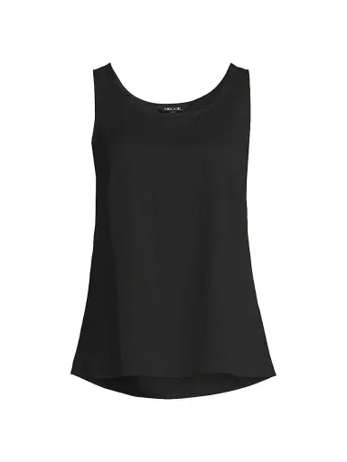 Misook Women's Crepe De Chine Scoopneck Tank - Black | Thumbnail 1