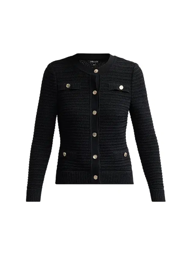 Misook Women's Heritage Button-Front Ottoman Knit Jacket - Black