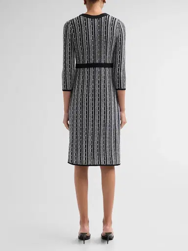 Misook Women's Vertical Stitch Knit Sheath Dress - Black New | Thumbnail 3