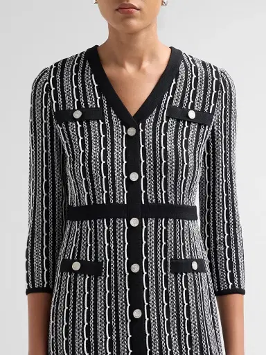 Misook Women's Vertical Stitch Knit Sheath Dress - Black New | Thumbnail 5