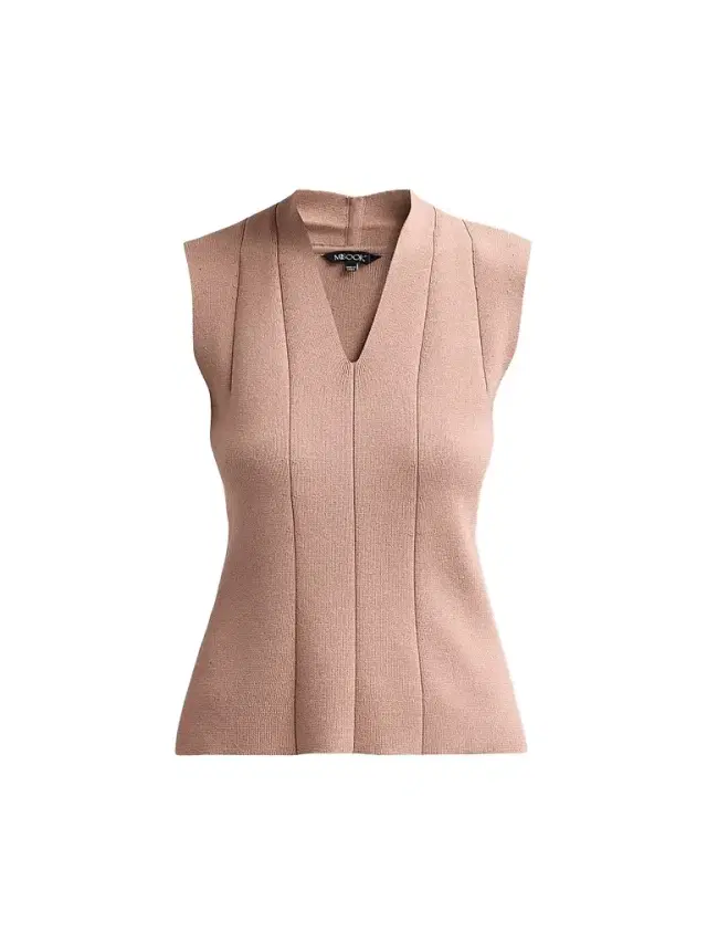Misook Women's Princess Seam V-Neck Tank - Charmeuse